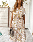 Elena | Bedrucktes Sommer-Midikleid mit kurzen Ärmeln
