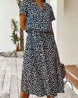 Elena | Bedrucktes Sommer-Midikleid mit kurzen Ärmeln