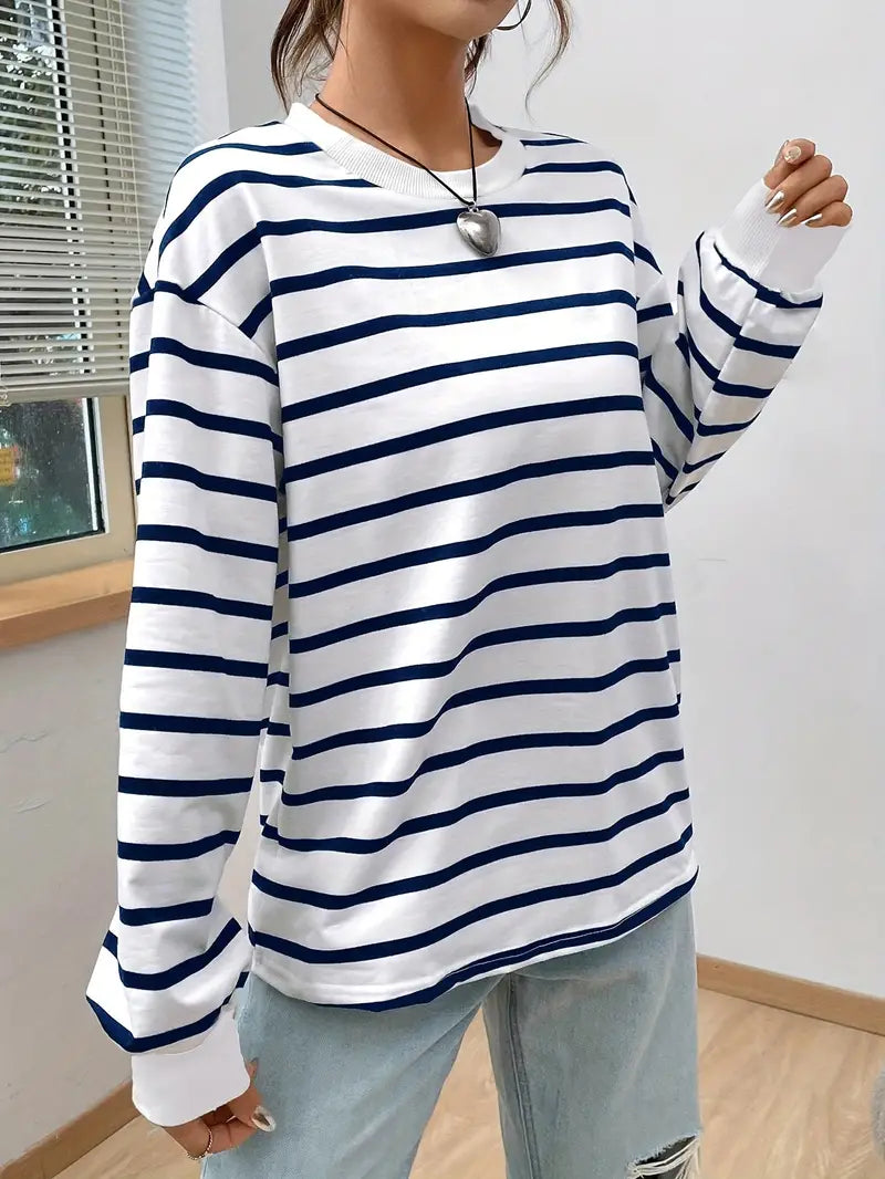 Nevena | Gestreiftes Casual-Sweatshirt für Damen