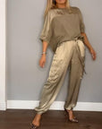 Elenna | Co-Ord-Set mit Crop-Top und weiter Hose
