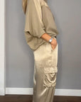 Elenna | Co-Ord-Set mit Crop-Top und weiter Hose