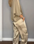 Elenna | Co-Ord-Set mit Crop-Top und weiter Hose