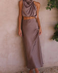 Chiara | Zweiteiler mit Halterneck-Top und High-Waist-Rock