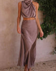 Chiara | Zweiteiler mit Halterneck-Top und High-Waist-Rock