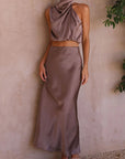 Chiara | Zweiteiler mit Halterneck-Top und High-Waist-Rock