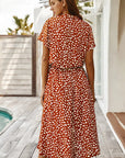 Elena | Bedrucktes Sommer-Midikleid mit kurzen Ärmeln