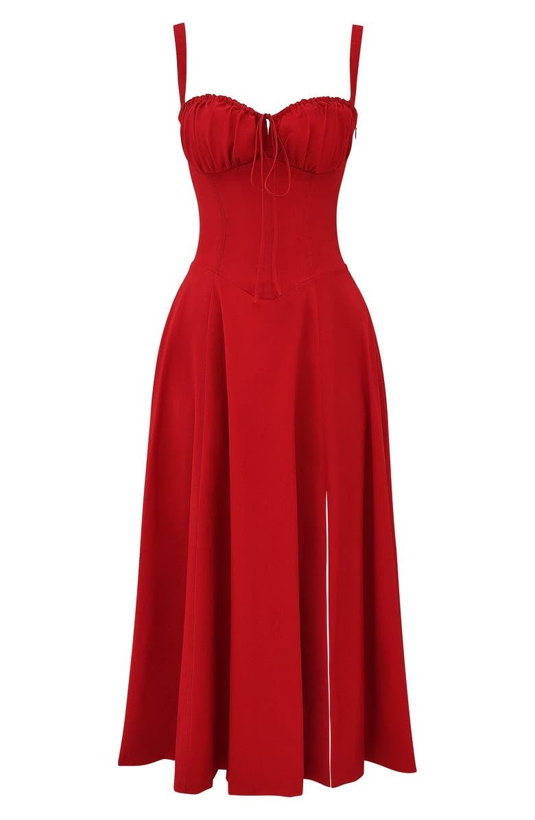 Kim | Corsage-Midikleid mit Statement-Schnitt