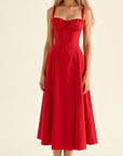 Kim | Corsage-Midikleid mit Statement-Schnitt