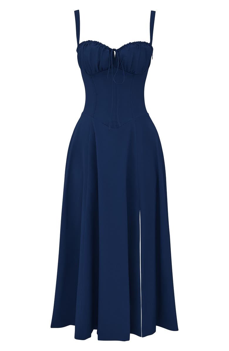 Kim | Corsage-Midikleid mit Statement-Schnitt