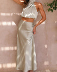 Chiara | Zweiteiler mit Halterneck-Top und High-Waist-Rock