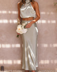 Chiara | Zweiteiler mit Halterneck-Top und High-Waist-Rock