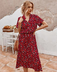 Elena | Bedrucktes Sommer-Midikleid mit kurzen Ärmeln
