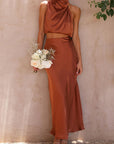 Chiara | Zweiteiler mit Halterneck-Top und High-Waist-Rock