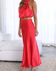 Chiara | Zweiteiler mit Halterneck-Top und High-Waist-Rock