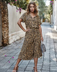 Elena | Bedrucktes Sommer-Midikleid mit kurzen Ärmeln