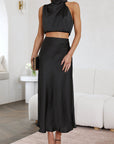 Chiara | Zweiteiler mit Halterneck-Top und High-Waist-Rock